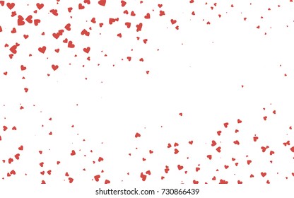 Light red vector lovely background with hearts. Valentines greeting card with cute hearts. Abstract pattern for your design, website, ad.