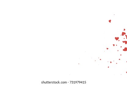 Light red vector lovely background with hearts. Valentines greeting card with cute hearts. Abstract pattern for your design, website, ad.