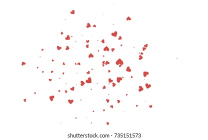 Light red vector lovely background with hearts. Valentines greeting card with cute hearts. Abstract pattern for your design, website, ad.