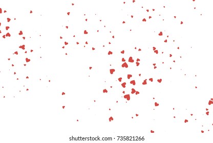 Light red vector lovely background with hearts. Valentines greeting card with cute hearts. Abstract pattern for your design, website, ad.