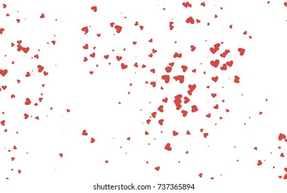 Light red vector lovely background with hearts. Valentines greeting card with cute hearts. Abstract pattern for your design, website, ad.