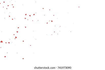 Light red vector lovely background with hearts. Valentines greeting card with cute hearts. Abstract pattern for your design, website, ad.