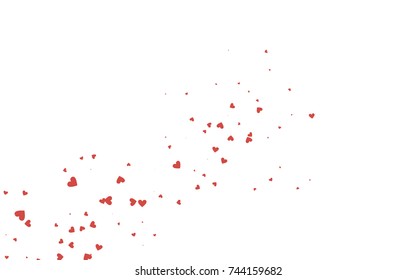 Light red vector lovely background with hearts. Valentines greeting card with cute hearts. Abstract pattern for your design, website, ad.