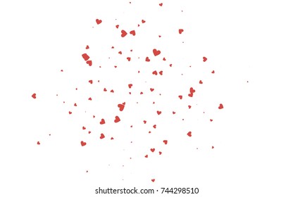 Light red vector lovely background with hearts. Valentines greeting card with cute hearts. Abstract pattern for your design, website, ad.