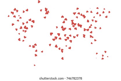 Light red vector lovely background with hearts. Valentines greeting card with cute hearts. Abstract pattern for your design, website, ad.