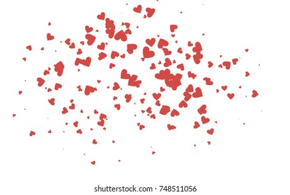 Light red vector lovely background with hearts. Valentines greeting card with cute hearts. Abstract pattern for your design, website, ad.