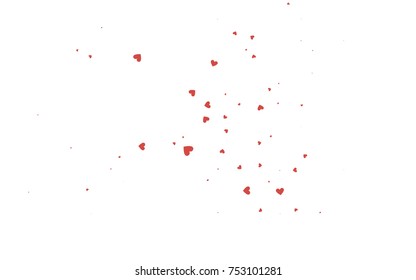 Light red vector lovely background with hearts. Valentines greeting card with cute hearts. Abstract pattern for your design, website, ad.