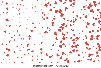 Light red vector lovely background with hearts. Valentines greeting card with cute hearts. Abstract pattern for your design, website, ad.