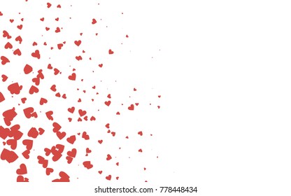 Light red vector lovely background with hearts. Valentines greeting card with cute hearts. Abstract pattern for your design, website, ad.