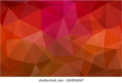 Light Red vector Low poly crystal background. Polygon design pattern. Low poly illustration, low polygon background.