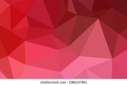 Light Red vector low poly cover. Creative illustration in halftone style with gradient. The best triangular design for your business.