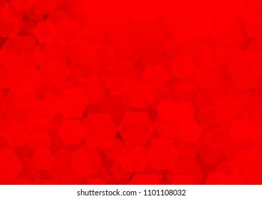 Light Red vector low poly background. Shining illustration, which consist of hexagons. The textured pattern can be used for background.