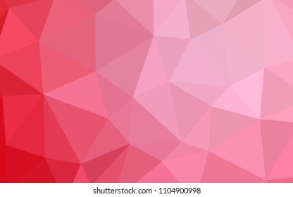 Light Red vector low poly cover. Glitter abstract illustration with an elegant triangles. Best triangular design for your business.