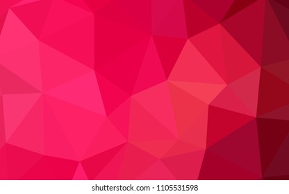 Light Red vector low poly texture. Triangular geometric sample with gradient.  Polygonal design for your web site.