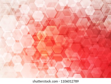 Light Red vector low poly template. Creative illustration in halftone style with gradient. hexagonal pattern for your business design.