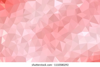 Light Red vector low poly layout. Creative geometric illustration in Origami style with gradient. Textured pattern for your backgrounds.