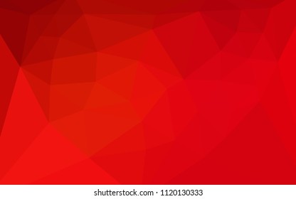 Light Red vector low poly cover with a heart in a centre. Illustration in abstract style with triangles. Brand new style for your business design.