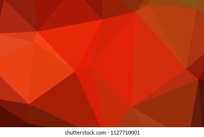 Light Red vector low poly layout. Shining polygonal illustration, which consist of triangles. Triangular pattern for your business design.