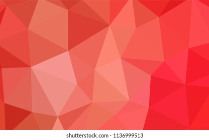 Light Red vector low poly texture. Shining polygonal illustration, which consist of triangles. Triangular pattern for your design.