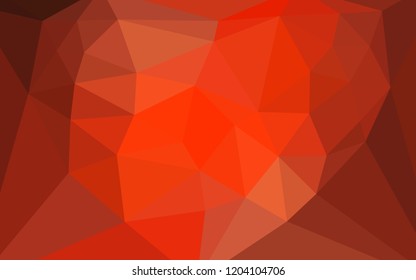 Light Red vector low poly layout with a heart in a centre. Abstract illustration with an elegant triangles. Pattern for a brand book's backdrop.