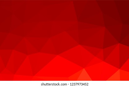 Light Red vector low poly layout. Triangular geometric sample with gradient.  The best triangular design for your business.