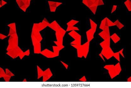 Light Red vector low poly texture. Colorful illustration in abstract style with gradient. Textured pattern for background.