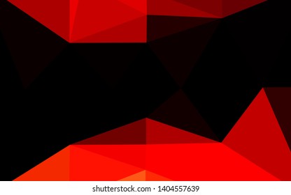 Light Red vector low poly cover. Glitter abstract illustration with an elegant design. Triangular pattern for your business design.