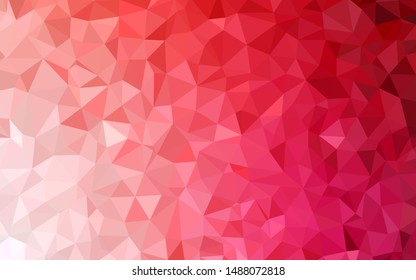 Light Red vector low poly layout. Colorful abstract illustration with triangles. Textured pattern for your backgrounds.