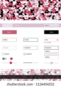 Light Red vector Material Design Kit with dots. Colorful Style guide with circles on abstract background. Modern template for your landing page.