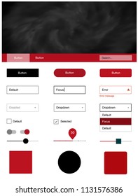 Light Red vector Material Design Kit with stars. Colorful Style guide with stars on abstract background. This sample is for your website.