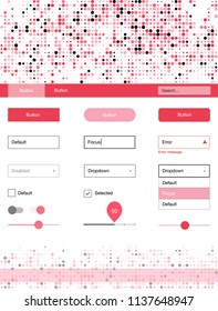 Light Red vector Material Design Kit with dots. Modern Style guide with colorful gradient circles in its header. This sample is for your website.