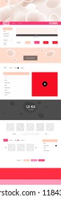 Light Red vector Material Design Kit with liquid shapes. Elegant bright illustration with gradient  in memphis style. This template you can use for websites.