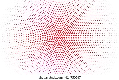 Light Red vector modern geometrical circle abstract background. Dotted texture template. Geometric pattern in halftone style with gradient. 