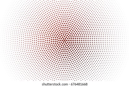Light Red vector modern geometrical circle abstract background. Dotted texture template. Geometric pattern in halftone style with gradient. 