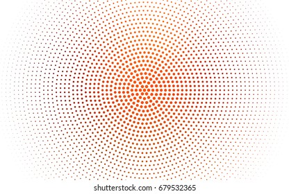 Light Red vector modern geometrical circle abstract background. Dotted texture template. Geometric pattern in halftone style with gradient. 