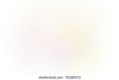 Light Red vector modern geometrical circle abstract background. Dotted texture template. Geometric pattern in halftone style with gradient. 