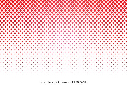 Light Red vector modern geometrical circle abstract background. Dotted texture template. Geometric pattern in halftone style with gradient. 