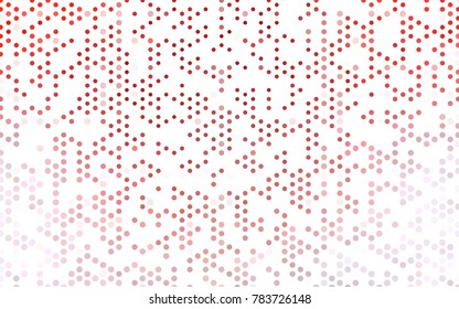 Light Red vector modern geometrical circle abstract background. Dotted texture template. Geometric pattern in halftone style with gradient. 