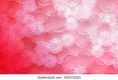 Light Red vector natural abstract design. flowers on elegant natural pattern with gradient. A new texture for your design.