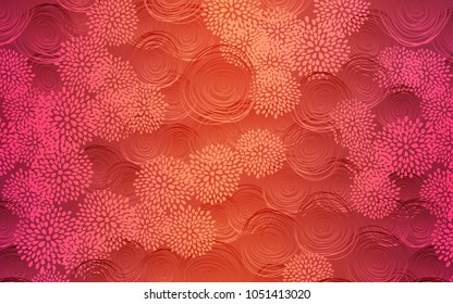 Light Red vector natural abstract background. Creative illustration in blurred style with flowers. Hand painted design for web, wrapping, wallpaper.