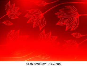 Light Red vector natural abstract texture. A vague abstract illustration with doodles in Indian style. The pattern can be used for wallpapers and coloring books.