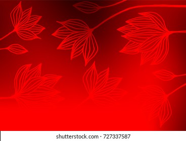 Light Red vector natural abstract pattern. A vague abstract illustration with doodles in Indian style. The best blurred design for your business.