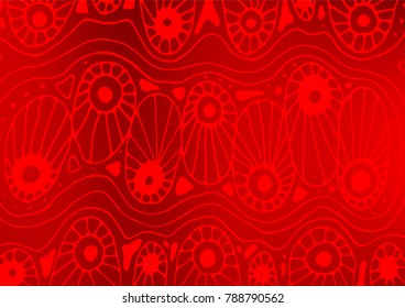 Light Red vector natural abstract pattern. A vague abstract illustration with doodles in Indian style. The textured pattern can be used for website.