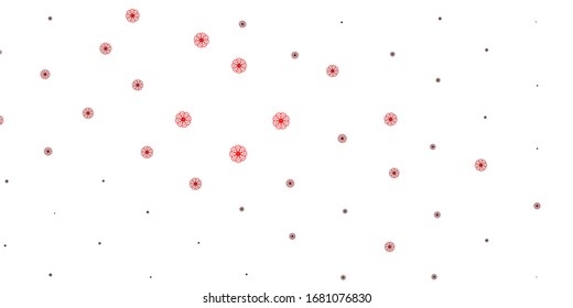 Light Red vector natural artwork with flowers. Modern design with gradient Flowers on abstract background. Smart design for wrapping, wallpapers.