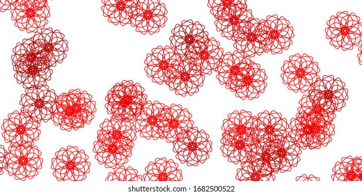 Obra de arte natural vectorial rojo claro con flores. Ilustración con flores coloridas abstractas con gradiente. Diseño inteligente para folletos, libros.