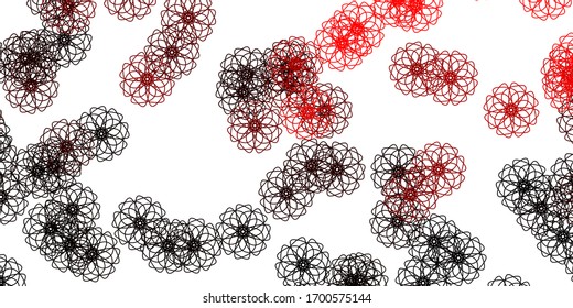 Light Red vector natural artwork with flowers. Simple colored illustration with abstarct flowers. Best design for your business.