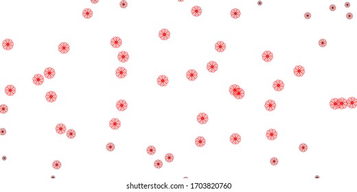 Light Red vector natural artwork with flowers. Simple design with flowers on abstarct background. Pattern for website designs.