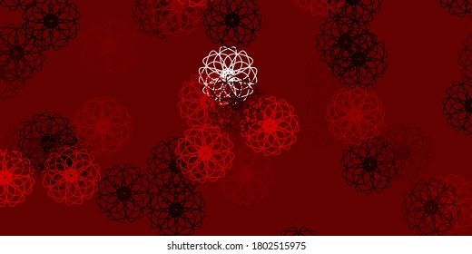 Light Red vector natural artwork with flowers. Modern design with gradient Flowers on abstract background. Brand new business design.