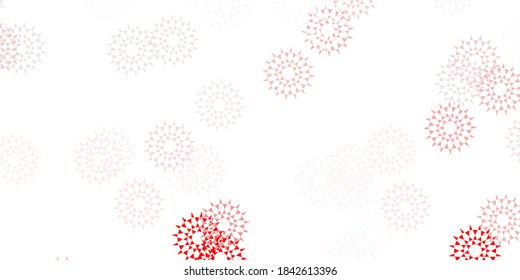 Light red vector natural artwork with flowers. Colorful flowers in natural style on simple background. Brand new business design.