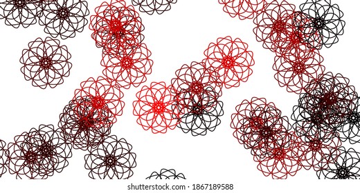 Obra de arte natural vectorial rojo claro con flores. Flores abstractas coloreadas degradadas sobre un fondo sencillo. Mejor diseño para su negocio.